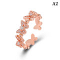 Miniatyrbilde 1 av 5: Nye mote sommerfuglringer skinnende sirkonblader Geometrisk justering A2