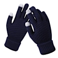 Miniatyrbillede 1 af 5: Vinter Touch Handsker Damer Varm Stretch Strik vanter Imitation W Dark blue