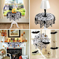 Miniatyrbilde 6 av 8: Halloween-dekorasjon blonder edderkoppnett skjelett hodeskalle duk D