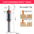 Miniatyrbilde 1 av 8: Justerbar Countersink Trebearbeidingsruter Core Limiter Alloy Dr A4