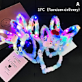 Miniatyrbilde 1 av 8: 1 STK New Plush Glow Glow Ball Hårbånd Party Plysj Glow Headwe A