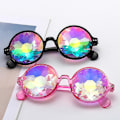 Pikkukuva 2 / 8: Kirkkaat Pyöreät Lasit Kaleidoskooppi Silmälasit Crystal Lens Party Su Black