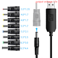 Miniatyrbillede 1 af 8: USB til jævnstrømskabel 5V til 12V Boost Converter 8 adaptere USB A8