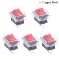 Miniatyrbild 1 av 5: 5 Styck Tryckknapp Mini Switch 2Pin On/Off Vippbrytare med wat 4(Copper Red)