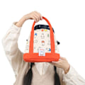 Miniatyrbillede 6 af 8: Kvinders lærredshåndtaske ensfarvede kvinders Casual Large Capacit Orange
