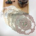 Miniatyrbillede 4 af 8: 1 Stk Spisebord Broderi Dækkeserviet Europæisk Stil Blondestof Beige