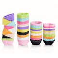 Miniatyrbillede 3 af 5: 4 Stk/Sæt Mini 4 Styles Form Silikone Muffin Kage Bageforme Green