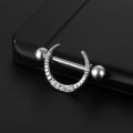 Miniatyrbilde 2 av 5: Sexy brystvorte Ring rustfritt stål Zircon New Moon U-formet Barbe Gold