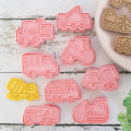 Miniatyrbillede 3 af 5: 8 Stk/Set Køretøj Bil Cookie Forme 3D tegneserie Cookie Form Biscu B