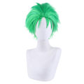 Miniatyrbillede 3 af 6: Anime ONE PIECE Slicked-back grøn paryk Short Layer Roronoa Zoro