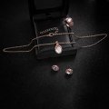 Miniatyrbilde 4 av 8: Luksus Elegant Aurora Oval Zircon Halskjede Øredobber Ring smykker