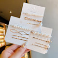 Miniatyrbillede 3 af 5: 3/4/5 Stk Rhinestone Hårspænder Big Pearl Hårnåle Barrette Cli E