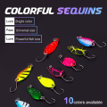 Miniatyrbillede 2 af 8: Enkelt krog Scoop-formet roterende spinner pailletter Fiskeaborre Black Yellow 2.5g