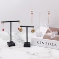 Miniatyrbillede 3 af 5: Metal smykker Display Stand Sort Klar Akryl Stud Ørering Ho Clear L