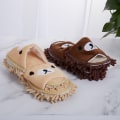 Miniatyrbilde 4 av 8: Tegneserie Dog Lazy Mopp Tøfler Unisex mikrofiber rengjøringsgulv Gray Fish