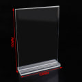 Miniatyrbillede 1 af 8: T-form dobbeltsidet akrylskiltkortholder Display Stand Menu A1