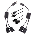 Miniatyrbilde 3 av 5: Micro USB/Type C til Dual Port HUB Cable Y Splitter for nettbrett P B