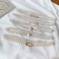 Miniatyrbilde 3 av 5: Stort perlemidjekjede for kvinner elastisk belte med diamantdekor A4