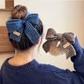 Pikkukuva 2 / 5: Uudet Scrunchie Naisten Lämpimät hiukset Scrunchie Talvineulotut hiussiteet D
