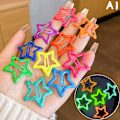 Miniatyrbilde 1 av 8: 10 STK Candy Color Luminous Star Hårklemmer For Barn Jenter Headw A1