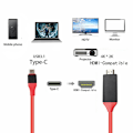 Miniatyrbillede 4 af 8: 4K 1080P USB 3.1 Type C til HDMI-kompatibelt adapterkabel USB-C red