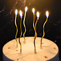 Miniatyrbilde 4 av 8: 6 stk Lange Kake Lys Spiralkids Bursdagsfest Bryllupslys Gold