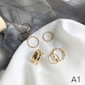Pikkukuva 1 / 5: 7 kpl set , kuuma myynti metalli ontto pyöreä O Gold
