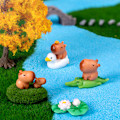 Miniatyrbillede 5 af 8: Miniature Capybara Model Figur Desktop Have Landskab Orna 4