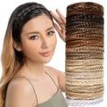 Pikkukuva 3 / 8: Fishbone Braid Lazy Wig Twist Braid otsapanta Bohemia naisten hiukset Dark brown 1cm