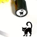 e Tecknad Svart Kattunge Stämpel Härlig Form DIY Scrapbooking Deco A6