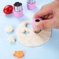 Miniatyrbilde 6 av 8: Grønnsaksfrukt ter Rustfritt stål Blomster Tegneserie Shape Mold 3pcs-Purple