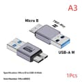 Miniatyrbilde 1 av 8: 1 stk USB C til Micro B-adapter USB3.0 Type C hunn til Micro B C A3