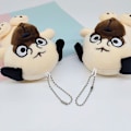 Miniatyrbilde 2 av 7: e Wuhuang Bazaar Svart anheng Doll Plysj Leke Liten Hund Katt Dol A1