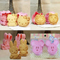 Pikkukuva 3 / 5: 1 Pair Cookie ters Plastic e Cartoon Pressable Biscuit Mold Bak C