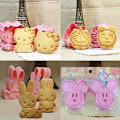 Pikkukuva 3 / 5: 1 Pair Cookie ters Plastic e Cartoon Pressable Biscuit Mold Bak H