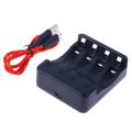 Miniatyrbild 5 av 8: 4-slots Smart Ni-Zn batteriladdare Indikator Laddningskabel Sma Black