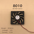 Miniatyrbillede 1 af 8: DC børsteløs blæser Computerkabinet Køleblæser 5V 12V 24V Leje C DC8010 12V