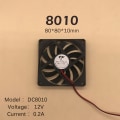 Pikkukuva 1 / 8: DC Harjaton tuuletin Case Jäähdytystuuletin 5V 12V 24V Laakeri C DC8010 12V