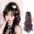 Pikkukuva 3 / 7: Synteettinen Claw Clip Ponytail Hiustenpidennykset Lyhyt Kihara Natura Light brown