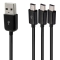 Miniatyrbillede 5 af 7: 1M 3 i 1 USB A han 1 til 3 USB 5pin mini usb dataoplader Y Sp