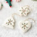 Miniatyrbillede 4 af 8: e Julefilt Snefnug Vedhæng Pentagon Juletræ Hjerte A7
