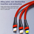 Miniatyrbillede 3 af 8: 100W 6A USB til Type C 3 i 1 opladningskabel Fast Charge Micro Red 1.2m