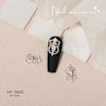 Miniatyrbillede 7 af 8: 3 Stk Nail Art Charm 3D Butterfly Moon Rhinestones Love Nail Dri C 3Pcs
