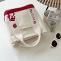 Miniatyrbilde 4 av 6: Cartoon e Handbag Lerretsveske Lunsjpose Vannkopp Vesker Kawaii Be White