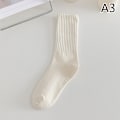 Miniatyrbillede 1 af 5: Sort Hvid Dame Sokker Efterår Vinter Mellemrør Sok n Ins T Beige