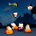 Miniatyrbillede 2 af 8: Mini Halloween Ornament Græskar Spøgelse Heks Figur Mikroskopisk Land A2