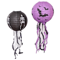 Miniatyrbilde 5 av 8: Halloween Papirlykt Gresskar Edderkopp Hodeskalle Flaggermus Hengende Lykt B