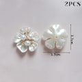 Miniatyrbild 1 av 8: 2 STK Flower Pearl Strass Knappar Hantverk Kläder Legering Metall A3