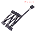 Miniatyrbillede 1 af 5: 4Pin 1 han til 3/4/5/6 hun splitter SATA Power Extension Har 4(1 to 6 way)