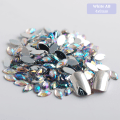 Miniatyrbilde 7 av 8: 200 stk Akryl øyeform Crystal Gems lim på diamantstein Fla Multicolor AB 4x8mm